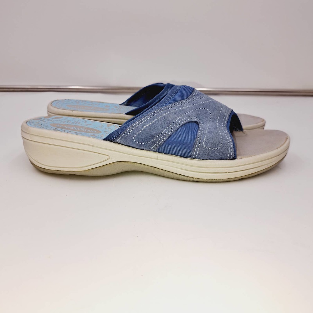 Easy Spirit Eshaylea Light Denim Blue Slip on Comfort Sandals Walking 8.5